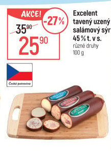 Sýr tavený salámový uzený 45% Excelent
