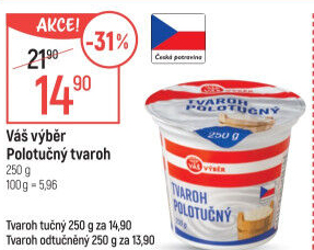 Tvaroh polotučný Váš výběr