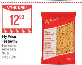 Těstoviny bezvaječné My Price