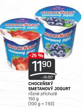 Jogurt smetanový ochucený Choceňský