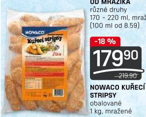 Kuřecí stripsy mražené Nowaco