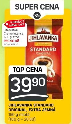 Zrnková káva Crema Intense Jihlavanka