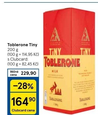 Čokoládky Tiny Toblerone