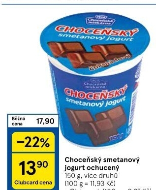 Jogurt smetanový ochucený Choceňský