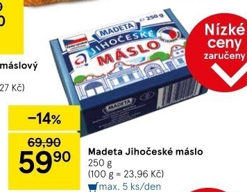Máslo Jihočeské Madeta