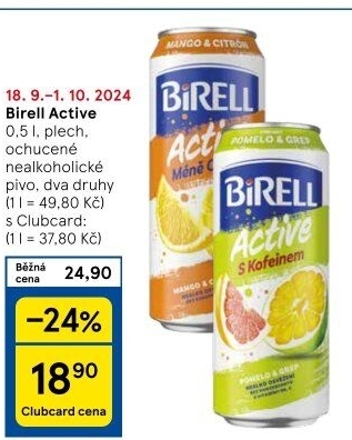 Nealkoholické pivo ochucené Active Birell