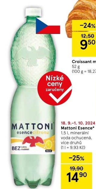 Ochucená voda Mattoni Esence