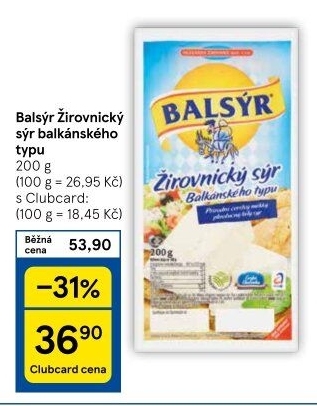Sýr Balsýr Mlékárna Žirovnice