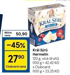 Sýr Hermelín Král sýrů