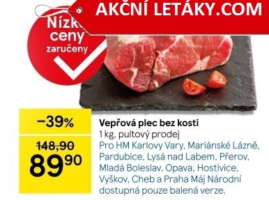 Vepřová plec bez kosti
