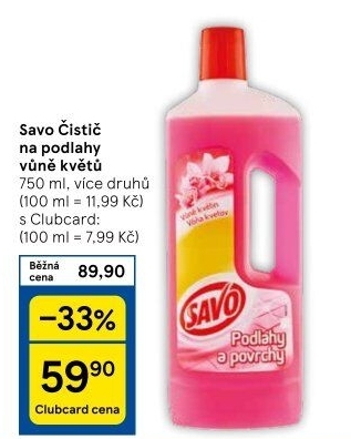 Čistič na povrchy a podlahy Savo