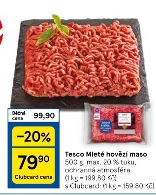 Hovězí mleté maso Tesco