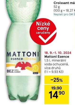Ochucená voda Mattoni Esence