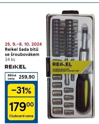 Sada bitů s ráčnovým šroubovákem Reikel
