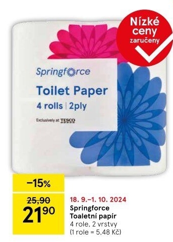 Toaletní papír 2vrstvý Springforce