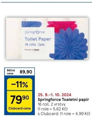 Toaletní papír 2vrstvý Springforce
