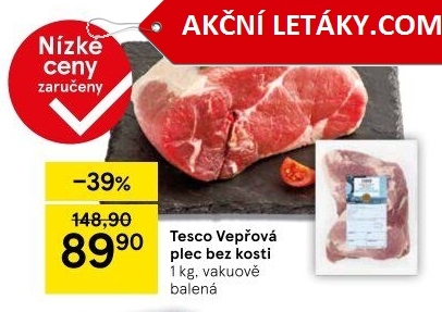 Vepřová plec bez kosti Tesco