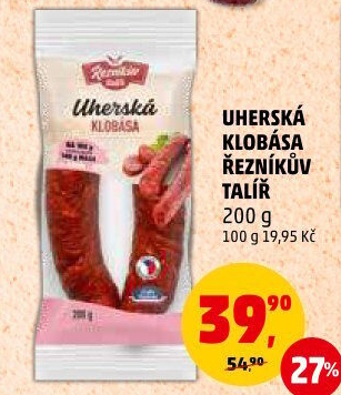 Uherská klobása Řezníkův talíř
