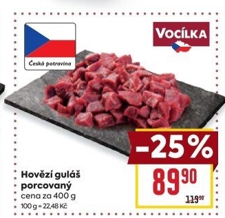 Hovězí maso na guláš Vocílka