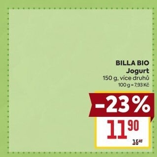 Jogurt ochucený Bio Billa