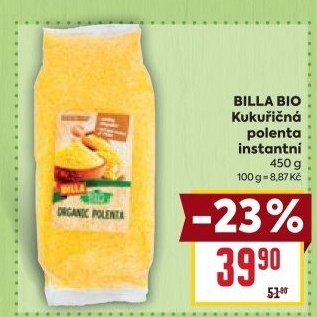 Polenta kukuřičná bio Billa
