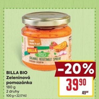 Pomazánka veganská Bio Billa