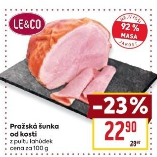 Šunka pražská od kosti nejvyšší jakosti LE&amp