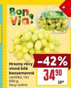 Hrozny bílé bezsemenné Billa Bonvia