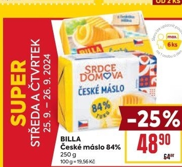 Máslo Billa