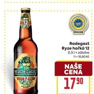 Pivo světlý ležák 12° Ryze hořká Radegast