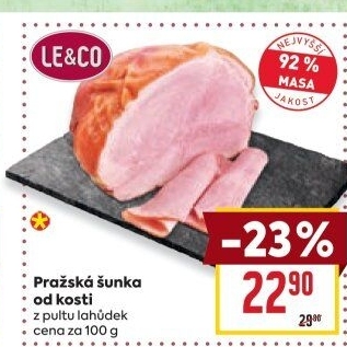 Šunka pražská od kosti nejvyšší jakosti LE&amp