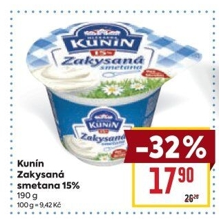 Zakysaná smetana Mlékárna Kunín 15%