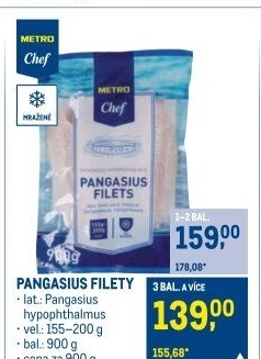 Pangasius filety mražený Metro Chef