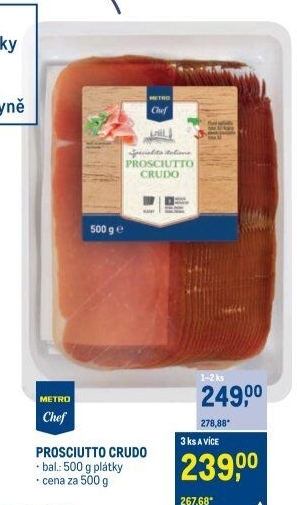Šunka Prosciutto Crudo Metro Chef