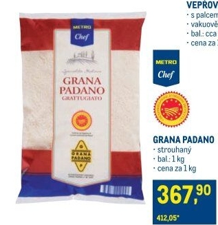 Sýr Grana Padano strouhaný Metro Chef