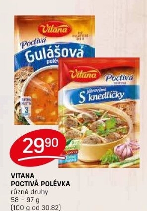 Instantní polévky Poctivá polévka Vitana