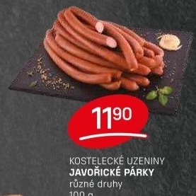 Párky javořické Kostelecké uzeniny
