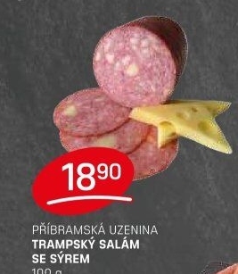 Salám trampský se sýrem Příbramská uzenina