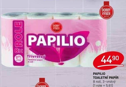 Toaletní papír 3vrstvý Papilio Dobrý Výběr