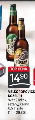 Pivo světlý ležák 11° Medium Velkopopovický Kozel