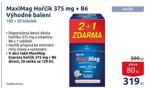 Doplněk stravy Hořčík + B6 MaxiMag Zdrovit