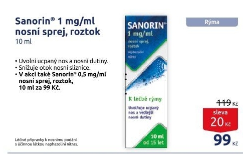 Nosní sprej 1 mg/ml Sanorin