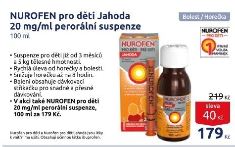 Sirup proti horečce a bolesti pro děti Nurofen