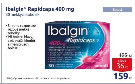 Tablety proti bolesti Rapidcaps Ibalgin