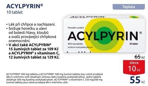 Tablety proti chřipce a bolesti Acylpyrin