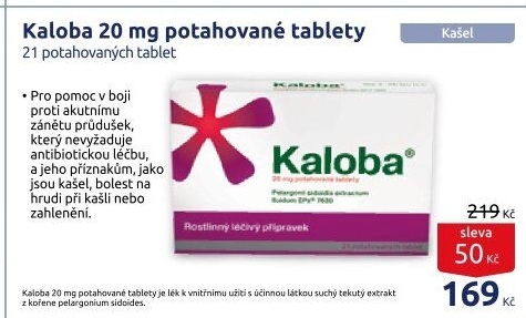 Tablety proti kašli Kaloba