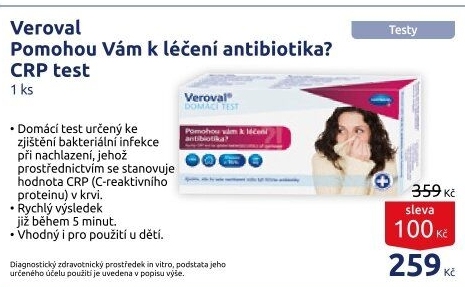 Test pro zjištění bakteriální infekce CRP Veroval