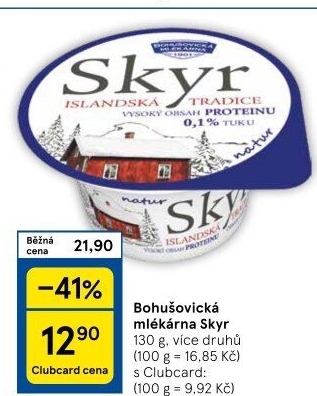 Dezert zakysaný ochucený Skyr Bohušovická mlékárna