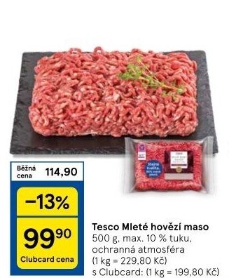 Hovězí mleté maso Tesco