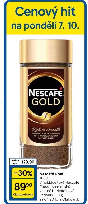 Instantní kávy Nescafé Gold